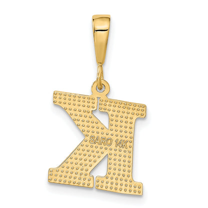14K Yellow Gold Textured Initial K Charm