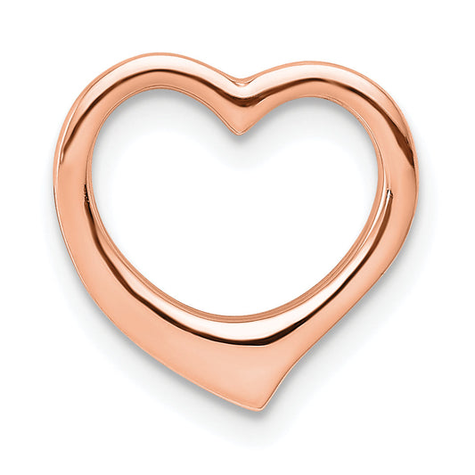 14K Rose Gold Polished Heart Chain Slide