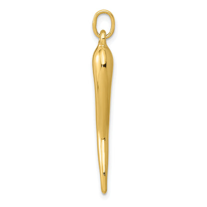 14K Yellow Gold 3D Italian Horn Charm