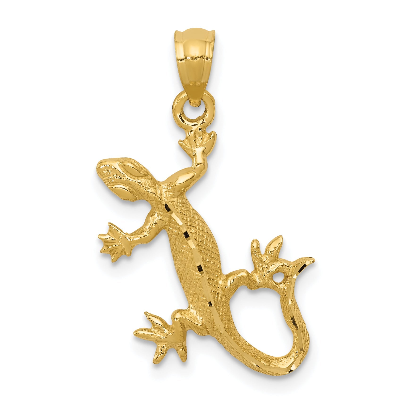 14K Yellow Gold Diamond-Cut Lizard Pendant (C3048) – Goldia.com.au