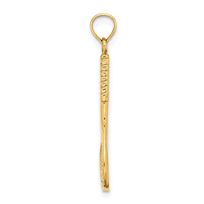 14K Yellow Gold 3-D Tennis Racquet Charm