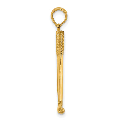 14K Yellow Gold 3-D Double Golf Clubs With Ball Charm
