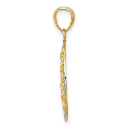 14K Yellow & Rhodium W/ Tree Of Life Pendant