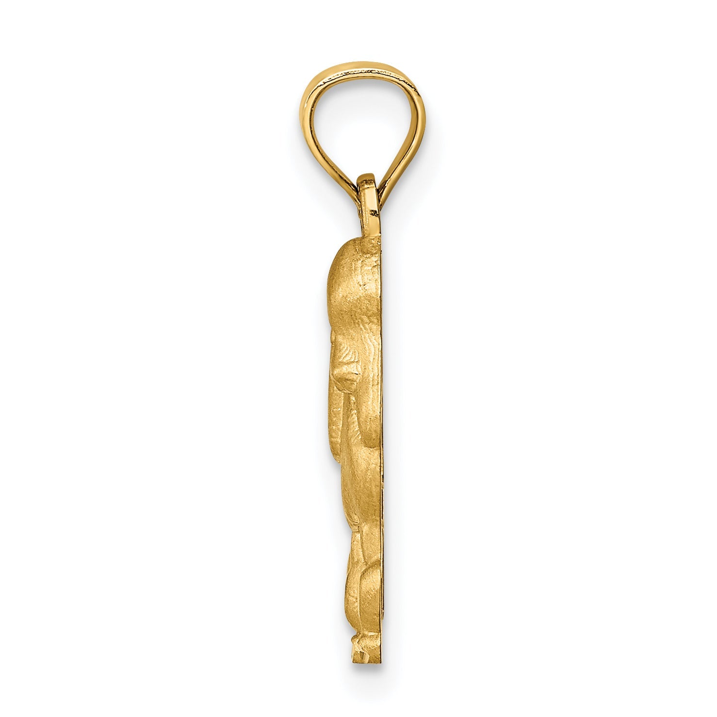 14K Yellow Gold Diamond-Cut Poodle Pendant