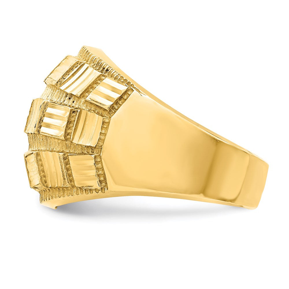 14k Yellow Gold Brushed D/C 3D Motorcycle Pendant