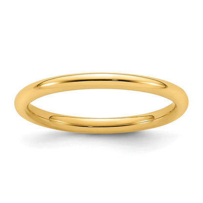 18k Yellow Gold 2mm Standard Weight Comfort Fit Wedding Band Ring