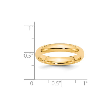 14k Yellow Gold 4mm Standard Weight Comfort Fit Wedding Band Ring
