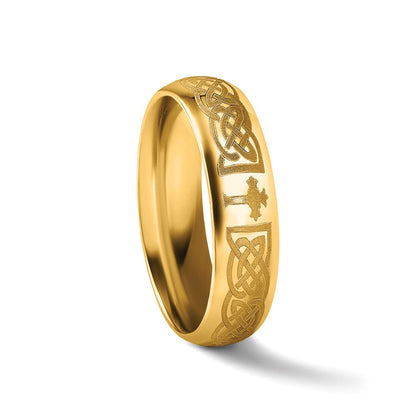 18k Yellow Gold 6mm Standard Weight Comfort Fit Wedding Band Ring