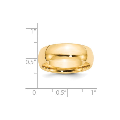 18k Yellow Gold 7mm Standard Weight Comfort Fit Wedding Band Ring
