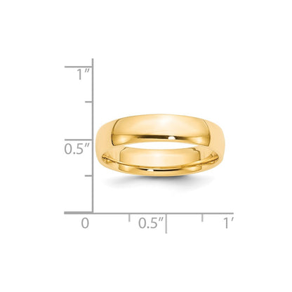 14k Yellow Gold 5mm Lightweight Comfort Fit Wedding Band Ring