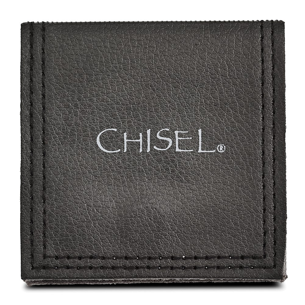 Stainless Steel Antiqued And Polished Crystal 10mm Band