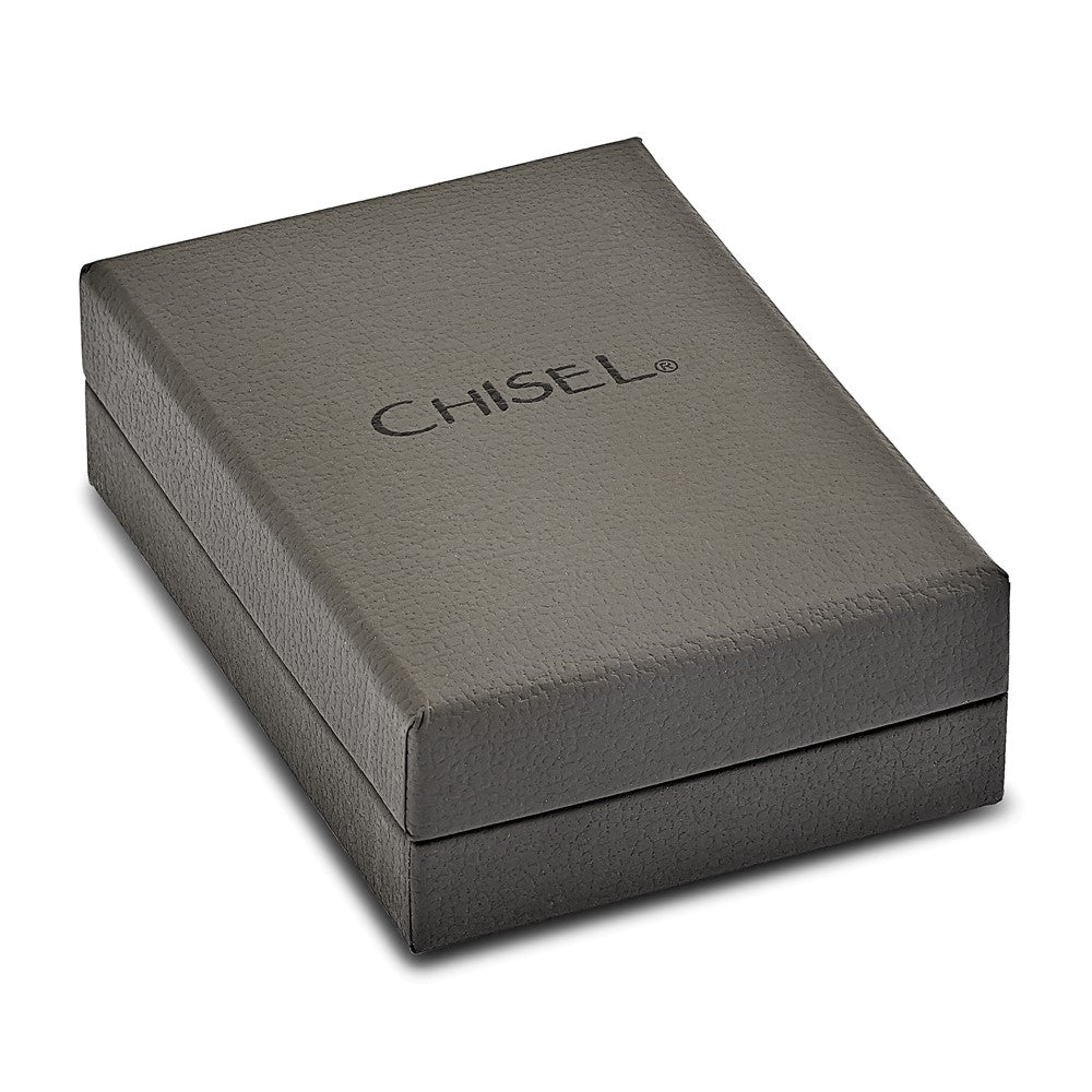 Stainless Steel Chisel Polished Blue Glass Teardrop Pendant On A 17.75 Inch Cable Chain With 2 Extension Necklace