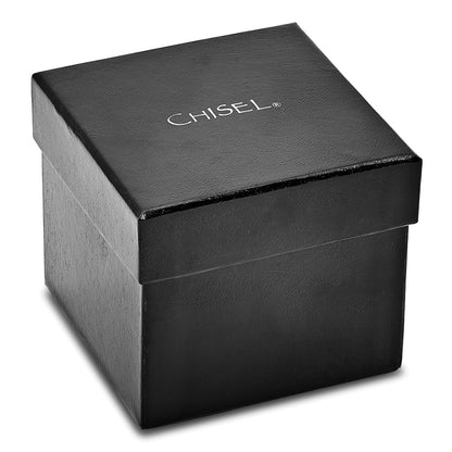 Stainless Steel Chisel Black Dial Pocket Watch