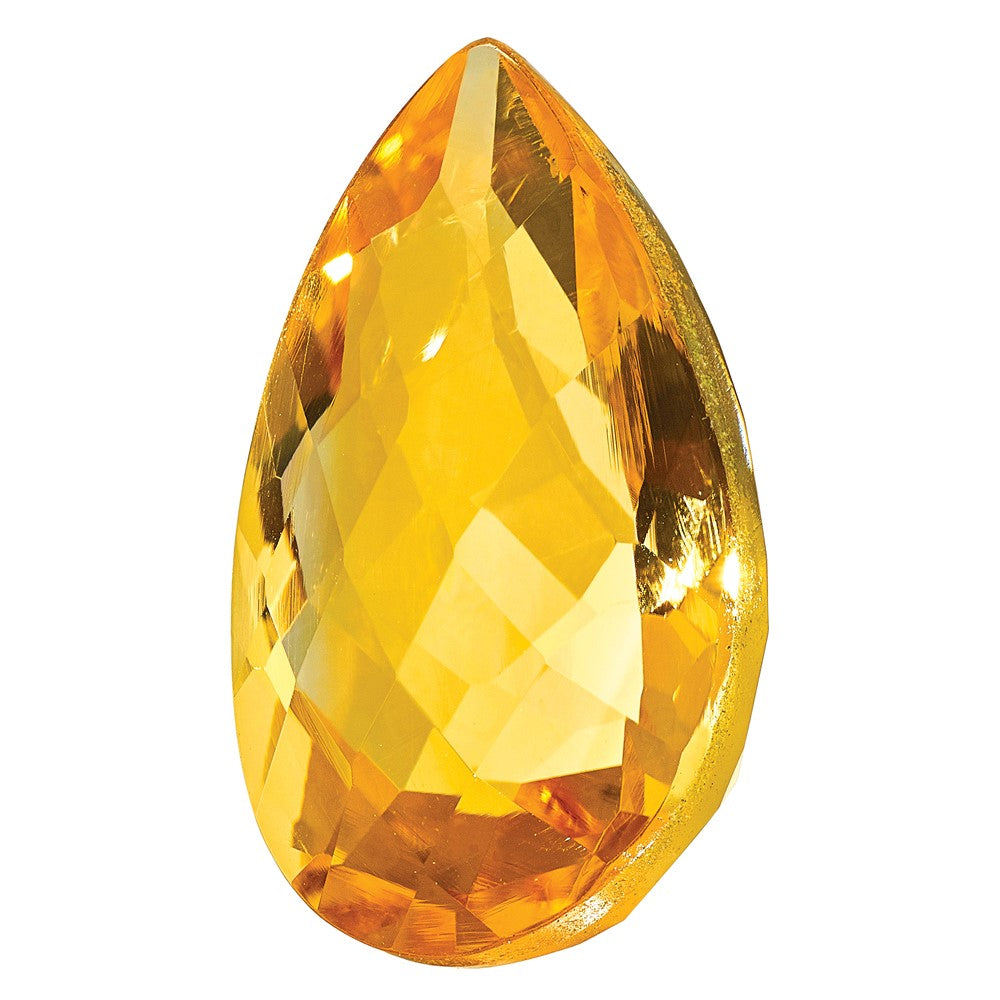 Gemstone Citrine Aa Quality 9X6mm Pear Checkerboard
