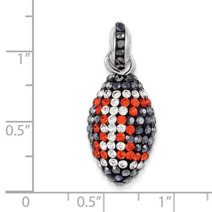 Sterling Silver Swarovski Elements Football Pendant