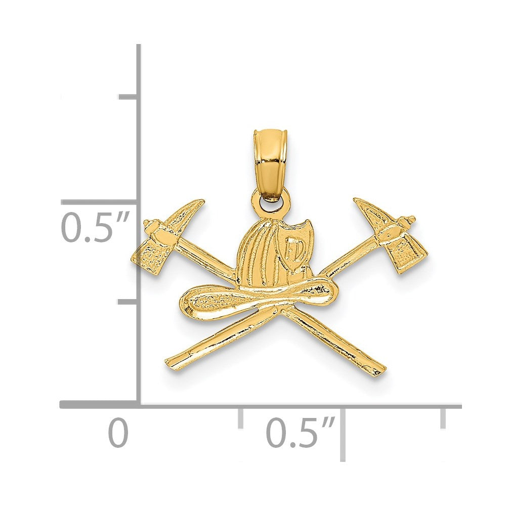 14K Yellow Gold Fire Department Insignia Charm