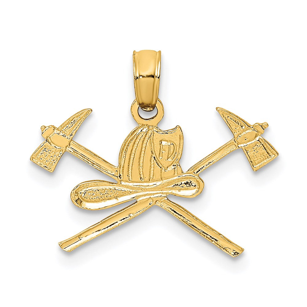 14K Yellow Gold Fire Department Insignia Charm