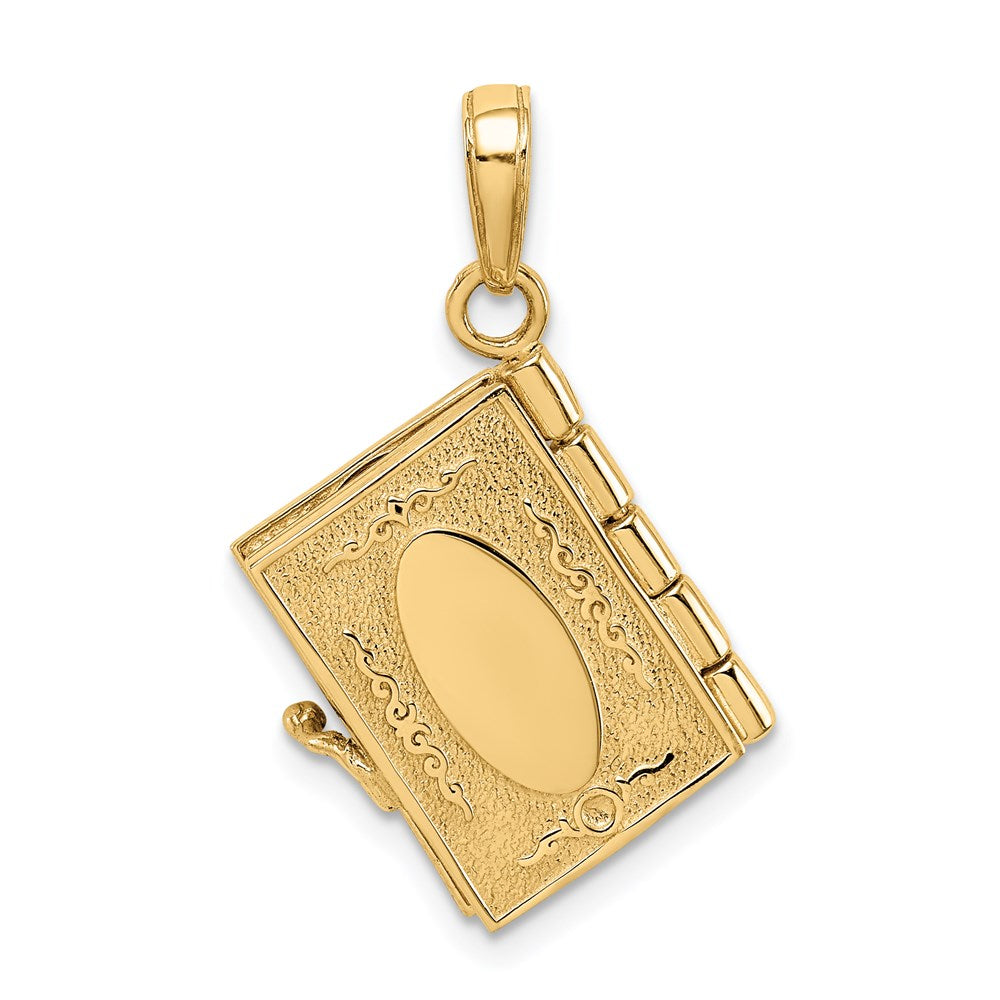 14K Yellow Gold 3D Ten Commandments Bible Pendant