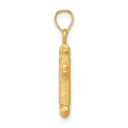 14K Yellow & Rhodium W/Rhodium Hollow Cross Charm