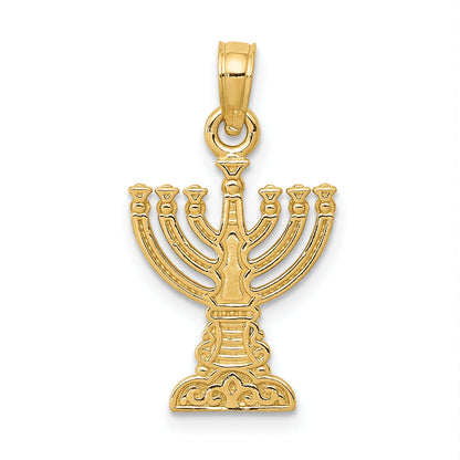 14K Yellow Gold Menorah Pendant