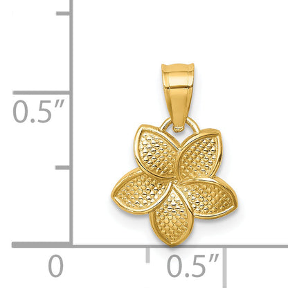 14K Yellow Gold Polished Plumeria Pendant