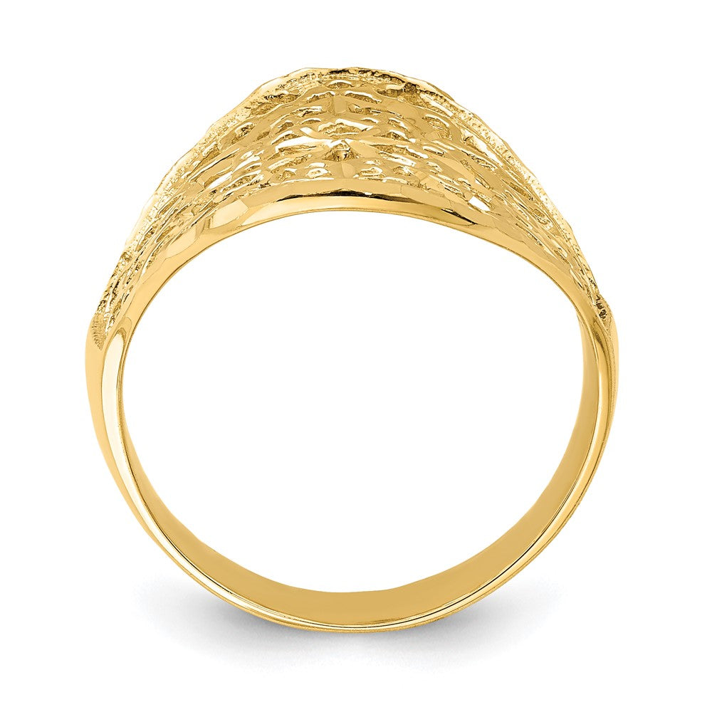 14K Yellow Gold Polished Filigree Ring