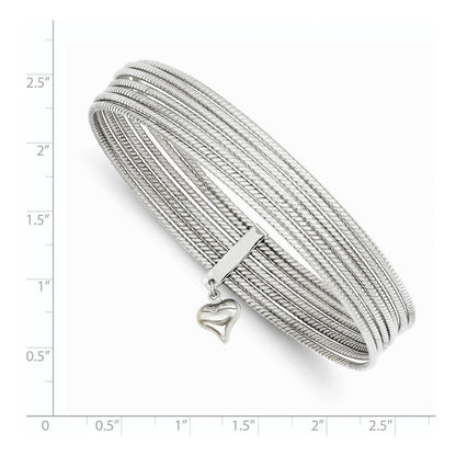 14k White Gold WG Slip On 7 Bangles