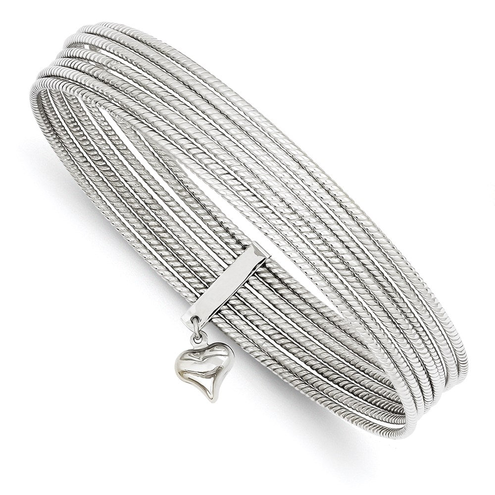 14k White Gold WG Slip On 7 Bangles