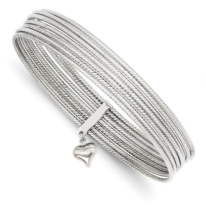 14k White Gold WG Slip On 7 Bangles