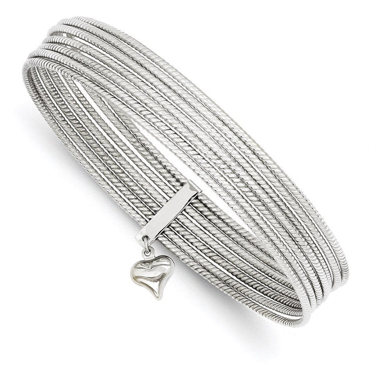 14k White Gold WG Slip On 7 Bangles
