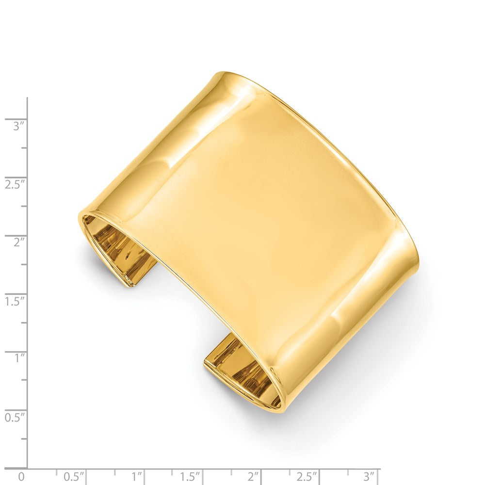 14k Yellow Gold 47mm Polished Cuff Bangle
