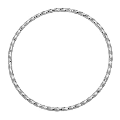 14k White Gold 2.50mm Twisted Slip-on Bangle