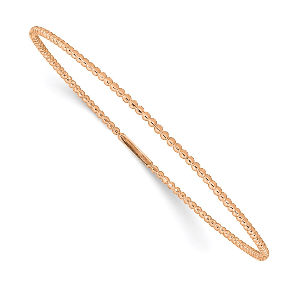 14k Rose Gold Beaded Slip-on Bangle
