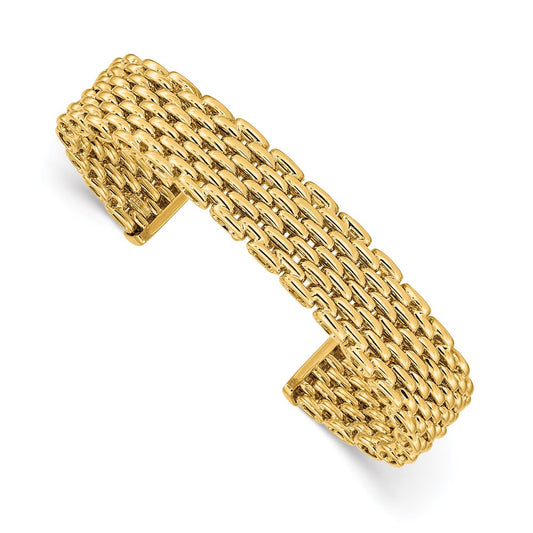 14k Yellow Gold Polished Cuff Bangle