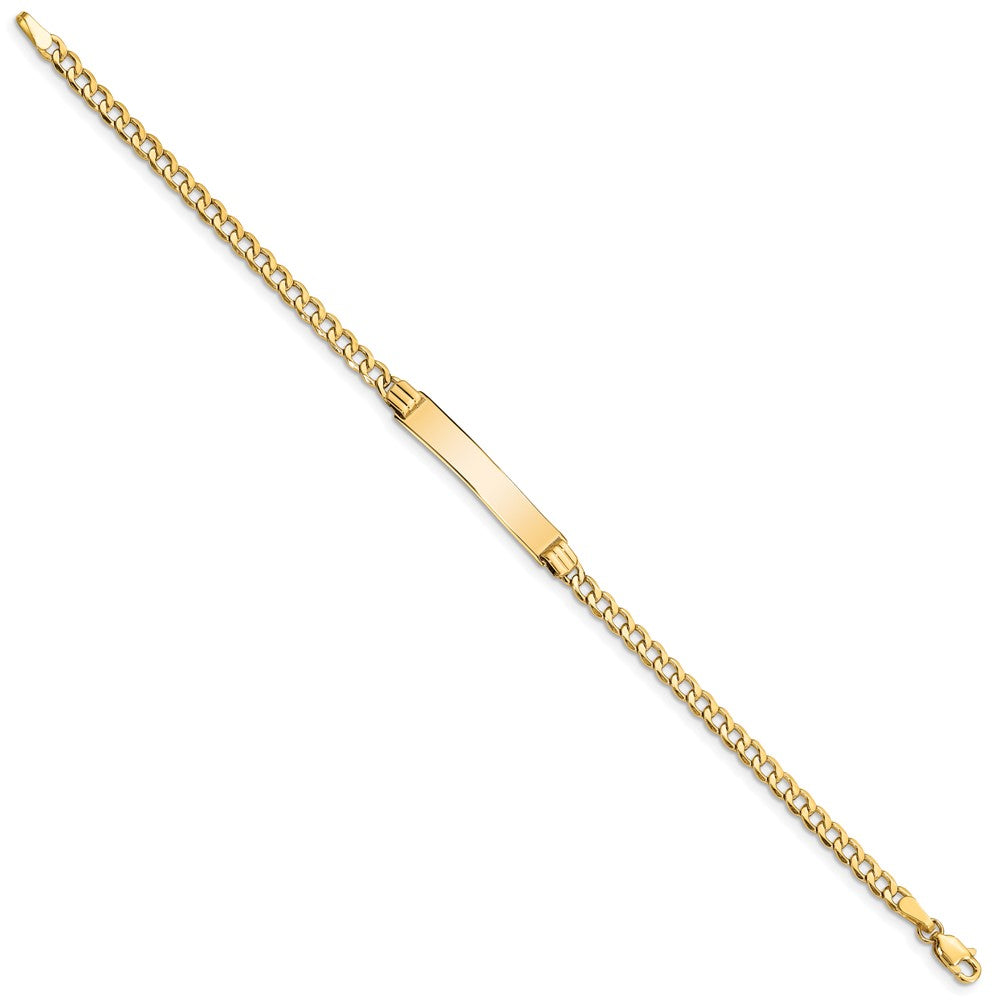 8 Inch 14K Semi-Solid Polished Cuban Id Bracelet