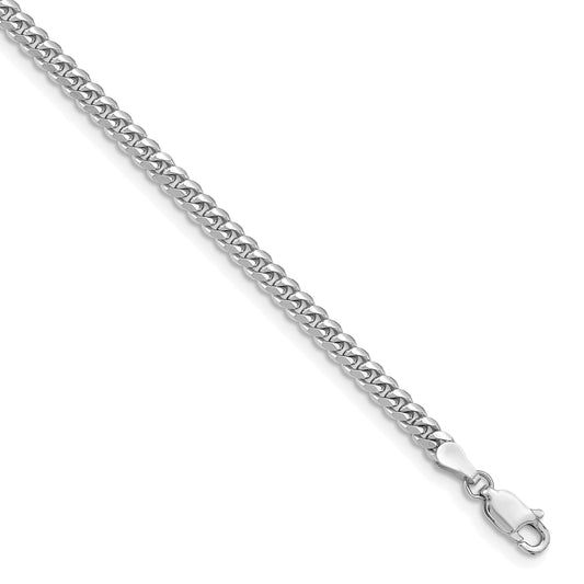 8 Inch 14K White Gold Wg 3.5mm Solid Miami Cuban Chain Bracelet