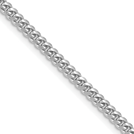 18 Inch 14K White Gold Wg 3.5mm Solid Miami Cuban Chain Necklace