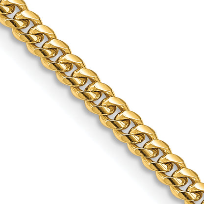 14K Yellow Gold 3.5mm Solid Miami Cuban Link With Lobster Clasp Chain Necklace