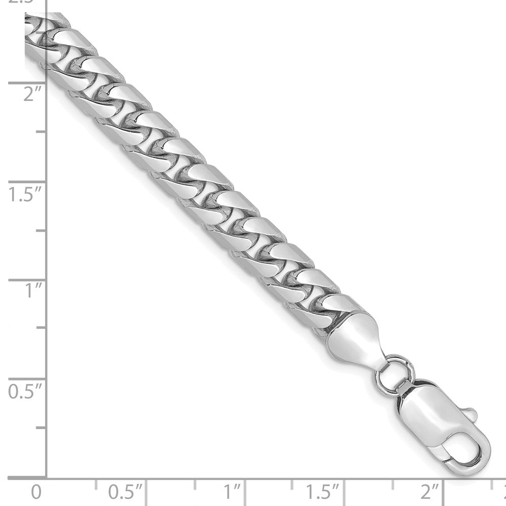 9 Inch 14K White Gold Wg 6.25mm Solid Miami Cuban Chain Bracelet