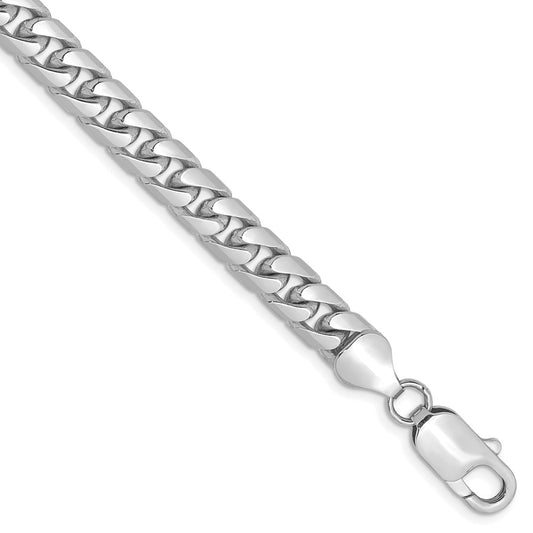 9 Inch 14K White Gold Wg 6.25mm Solid Miami Cuban Chain Bracelet