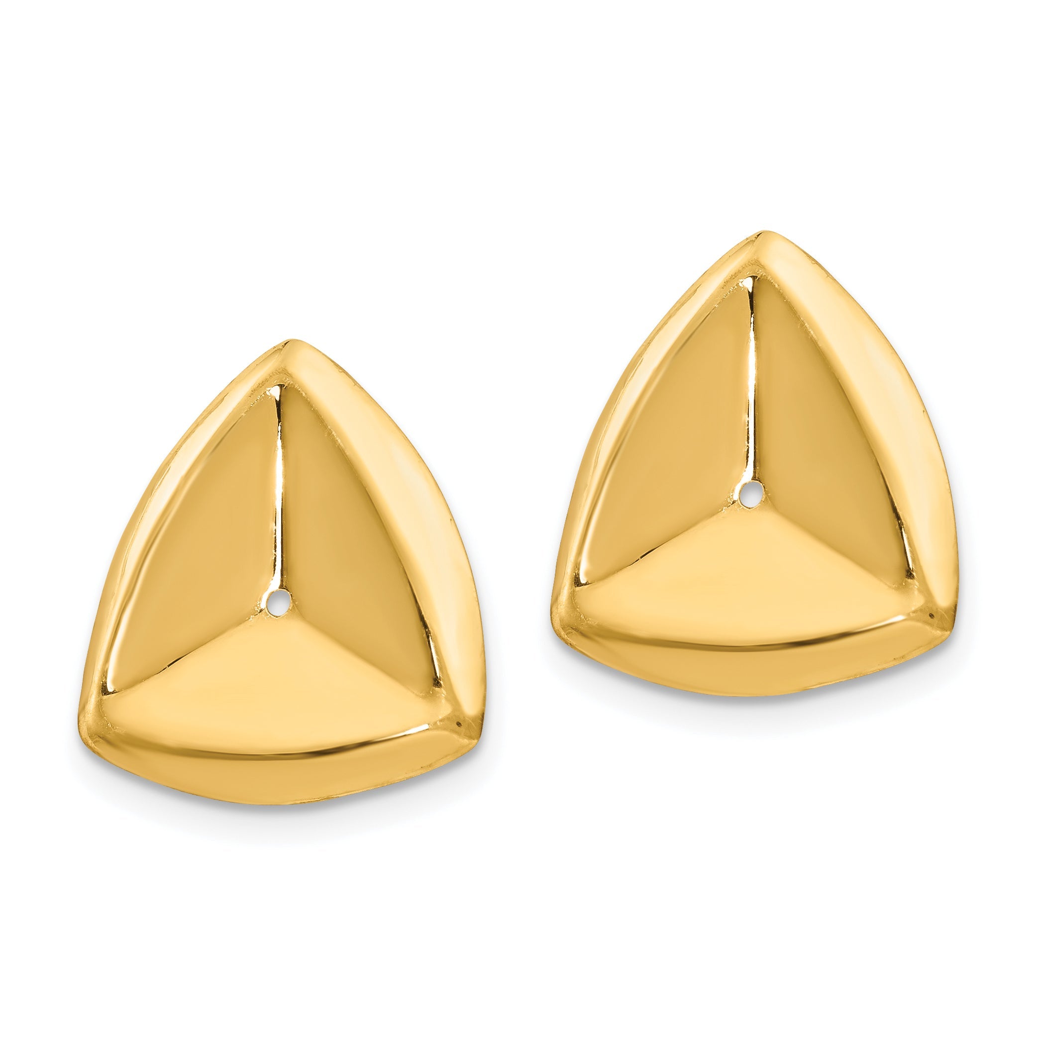 14K Yellow Gold Polished Triangle Earring Jackets