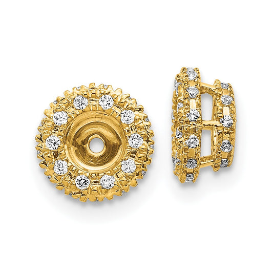 14K Yellow Gold 1/5Ct Diamond Earring Jackets
