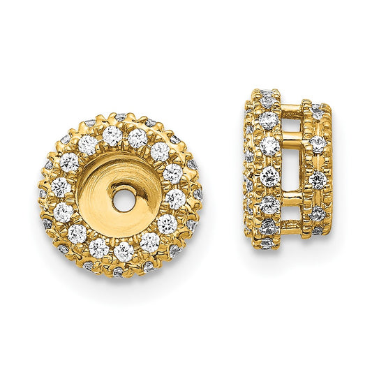 14K Yellow Gold 3/8Ct Diamond Earring Jackets