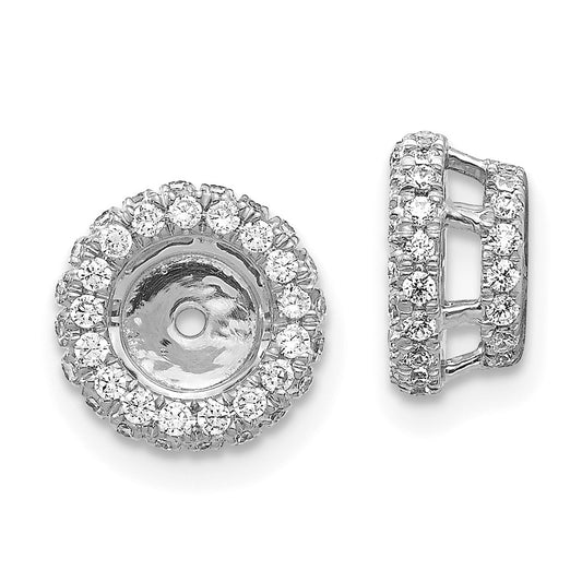 14K White Gold Lab Grown VS/SI FGH Diamond Earring Jackets