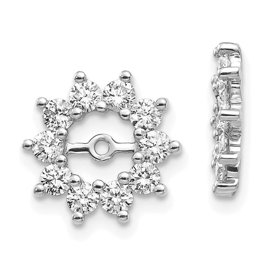14K White Gold Aa Fancy Diamond Earring Jackets