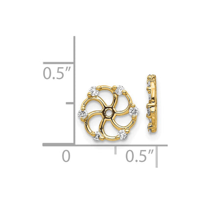 1/5 Ct Real Diamond Earring Jackets in 14K Yellow Gold Fine Jewelry Gift for Her