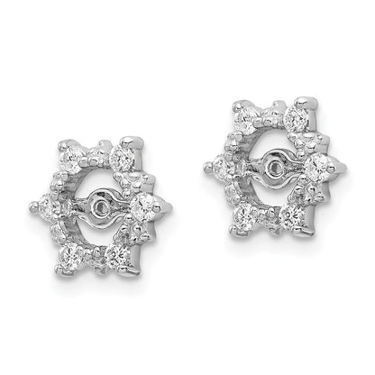 14K White Gold Aa Fancy Diamond Earring Jackets