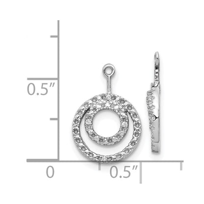 14K White Gold Double Circle Diamond Earring Jackets