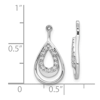 14K White Gold Double Teardrop Diamond Earring Jackets