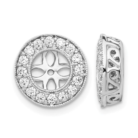 14K White Gold True Origin 1/2 Carat Lab Grown Diamond Vs D E F For 5.5 6mm Studs Earring Jackets